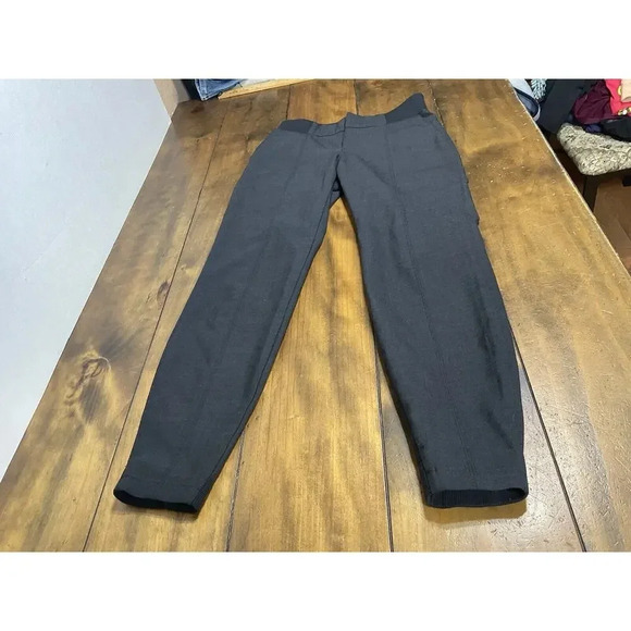 Athleta Women Work It City Wool Blend Pants 2 Gray Tapered Jogger Stretch Waist - Picture 1 of 11